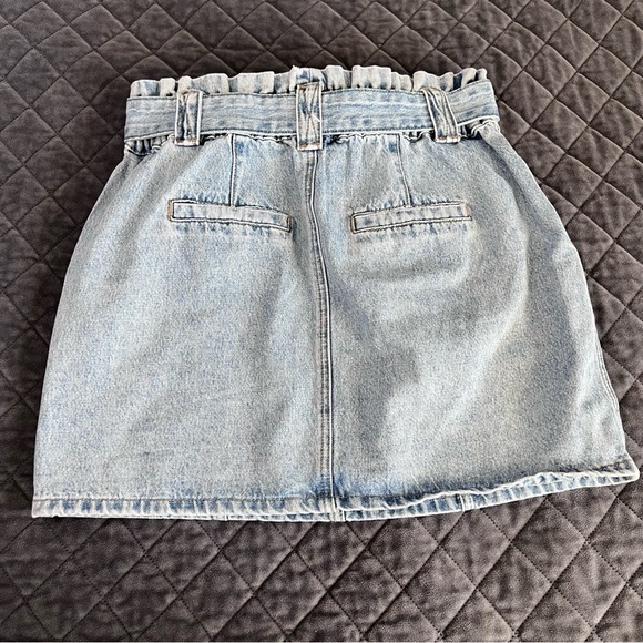 Blank NYC Jean Skirt Cargo Women Medium Blue Denim Waist Tie Belted Mini EE - Picture 2 of 7